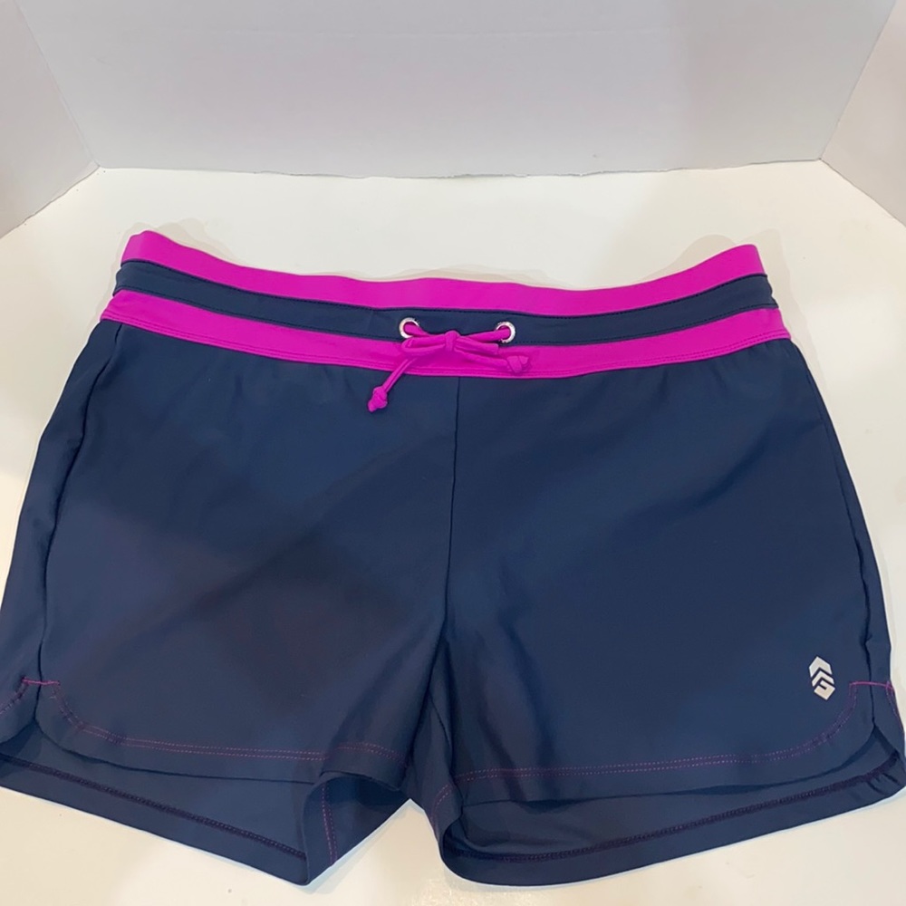 Free Country Navy Athletic Shorts with Pink Trim